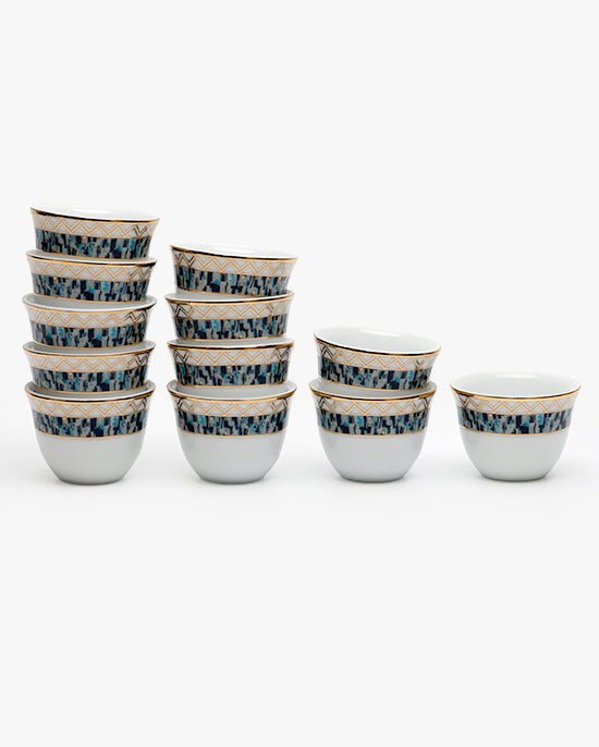Dankotuwa Maurice Blue/Gold 12pc Cawa Cups