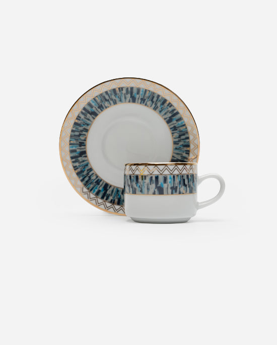 Dankotuwa Maurice Blue/Gold 6+6 Coffee Cup/Saucer