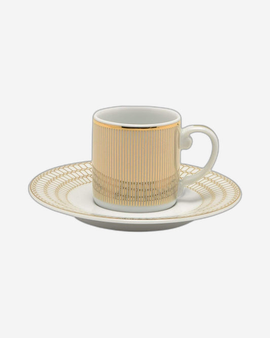 Dankotuwa Foster Gold 6+6 Demitasse Coffee Cup And Saucer - Fost-11792/693/6-G