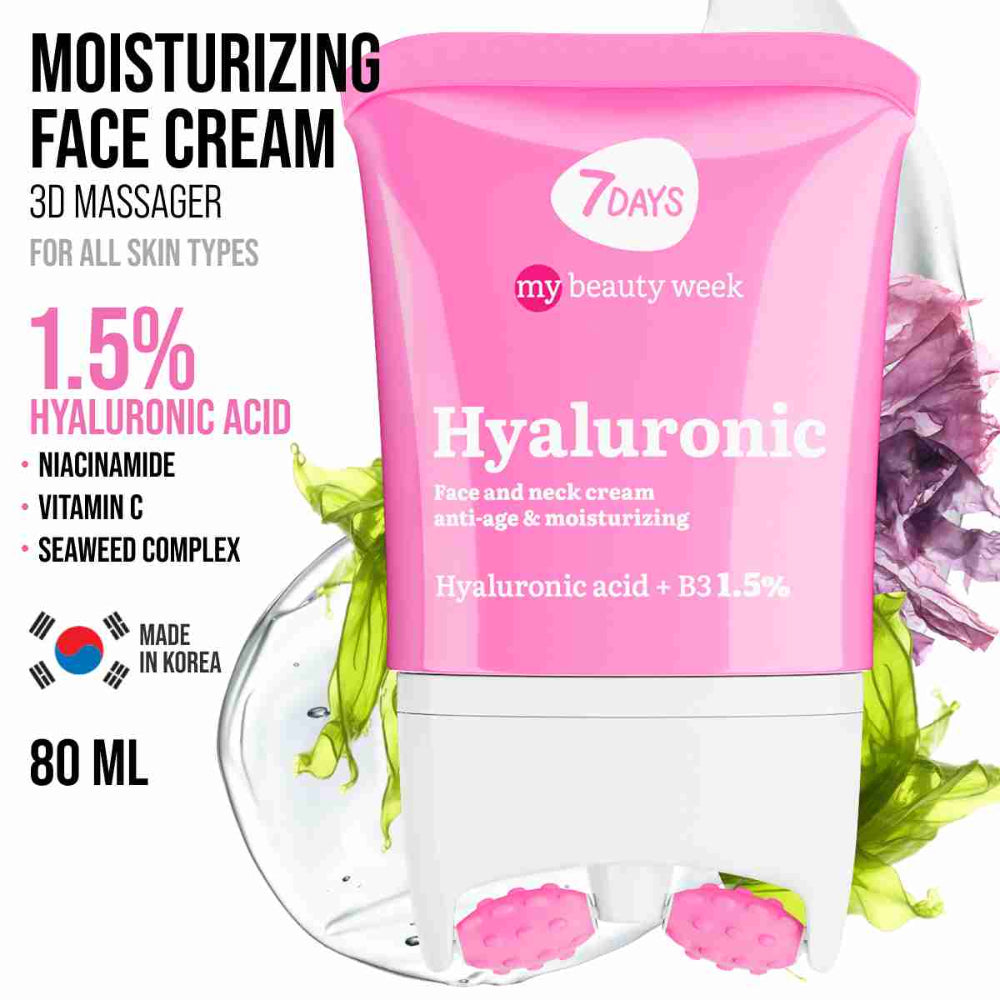 7DAYS Face Hydrating Cream with Hyaluronic Acid - Korean Skincare Face Moisturizer 80ml