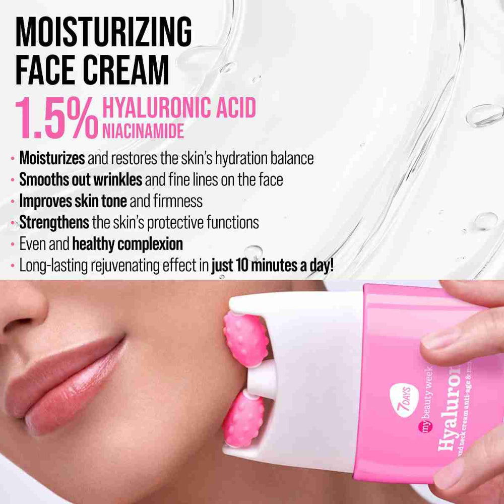 7DAYS Face Hydrating Cream with Hyaluronic Acid - Korean Skincare Face Moisturizer 80ml