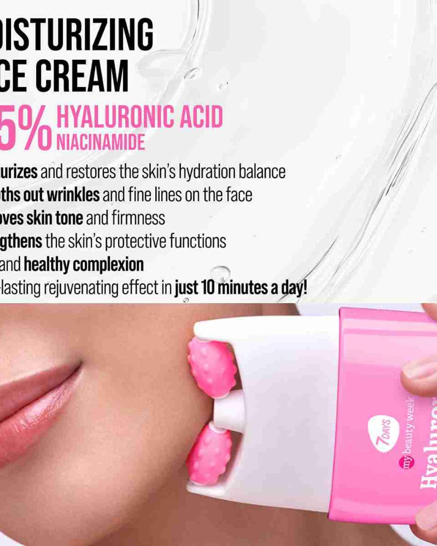7DAYS Face Hydrating Cream with Hyaluronic Acid - Korean Skincare Face Moisturizer 80ml
