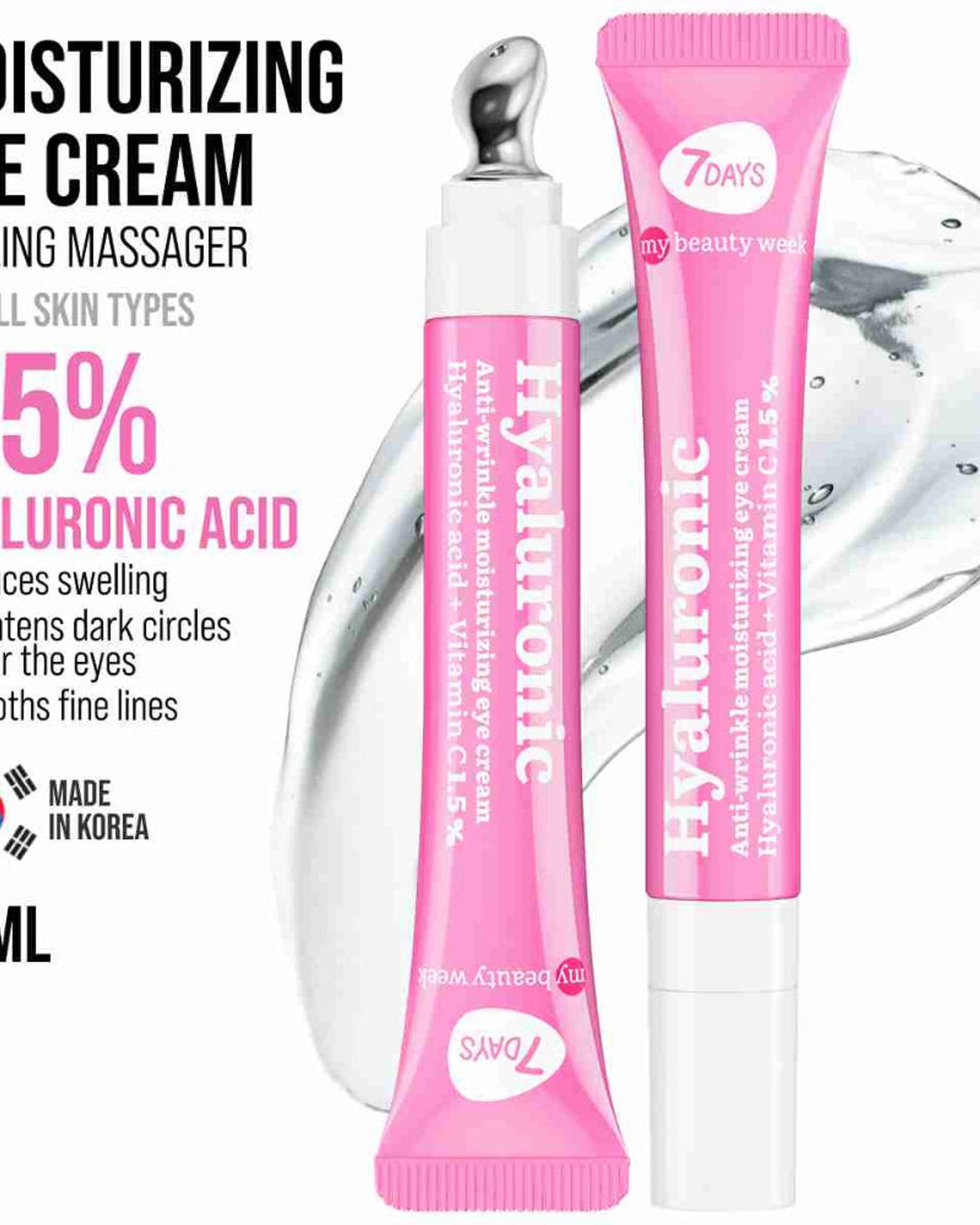 7DAYS Eye Cream with Hyaluronic Acid - Korean Skincare