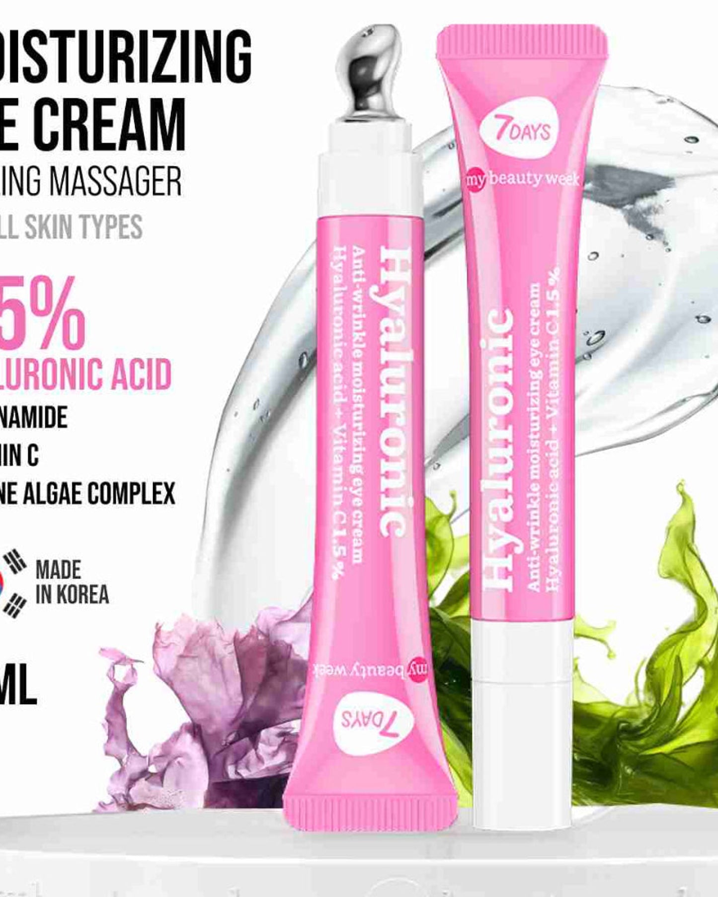 7DAYS Eye Cream with Hyaluronic Acid - Korean Skincare