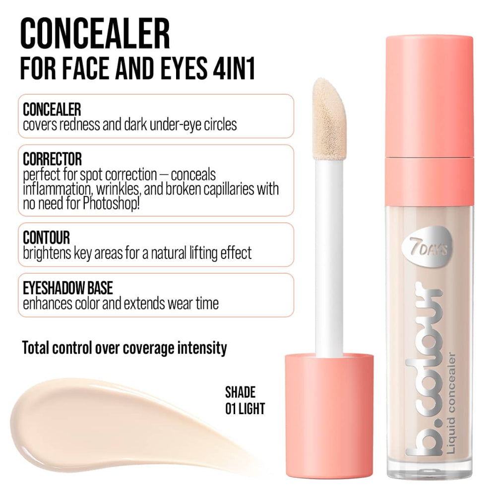 7DAYS B.COLOUR Face & Eye Concealer 01 Light