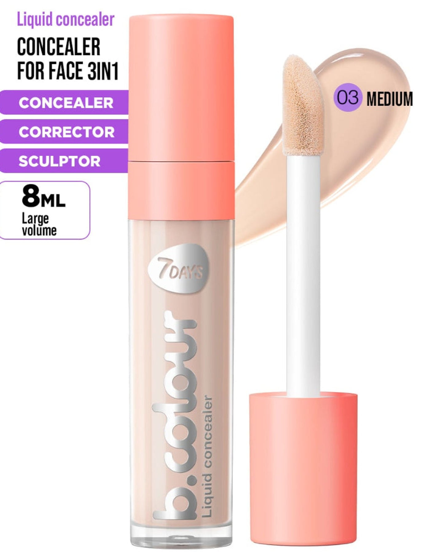 7DAYS B.COLOUR Face & Eye Concealer 03 Medium