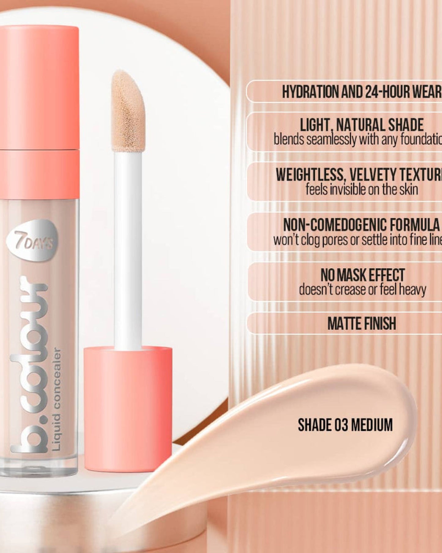 7DAYS B.COLOUR Face & Eye Concealer 03 Medium