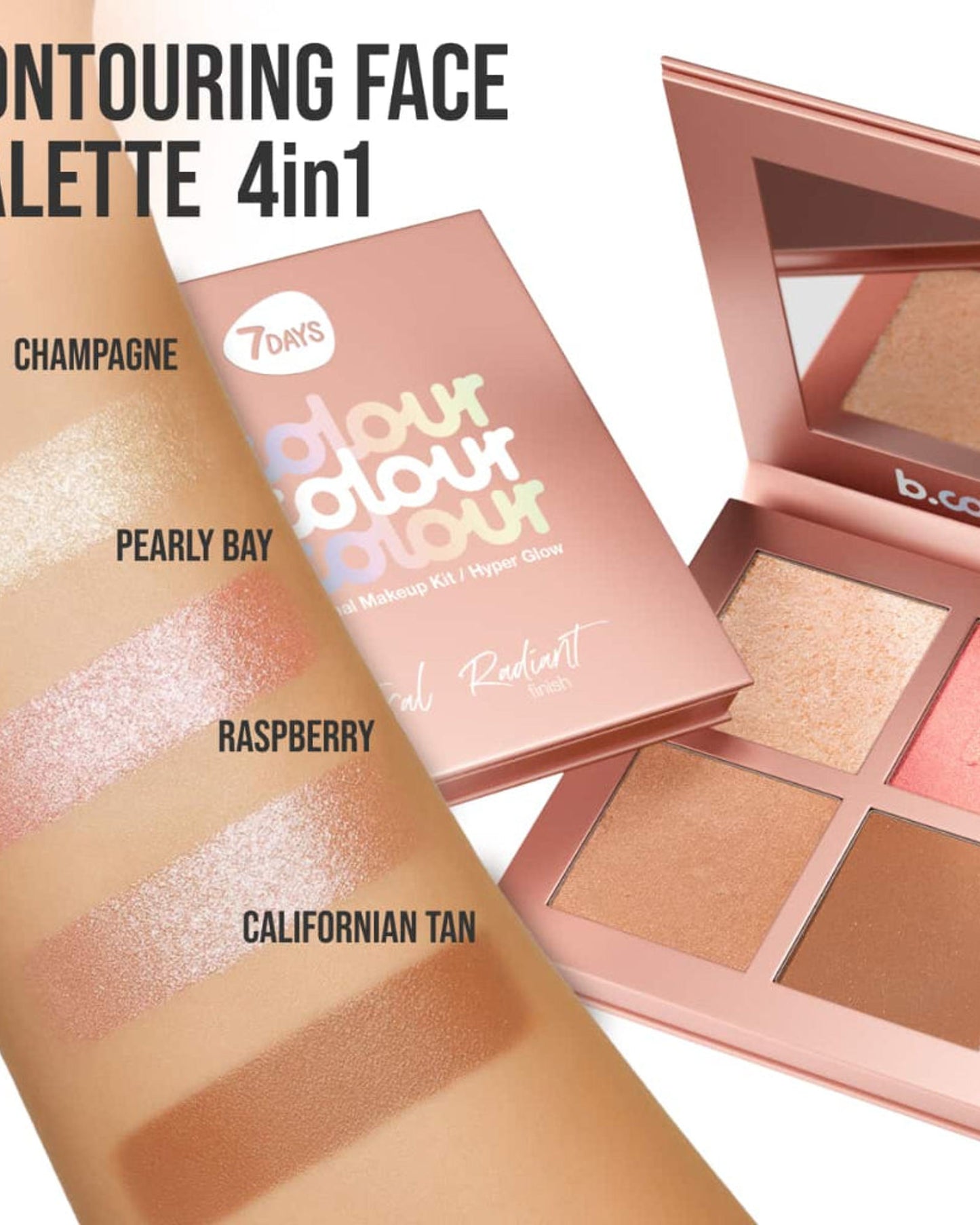 7DAYS B.COLOUR Hyper Glow 4-in-1 Contour Palette