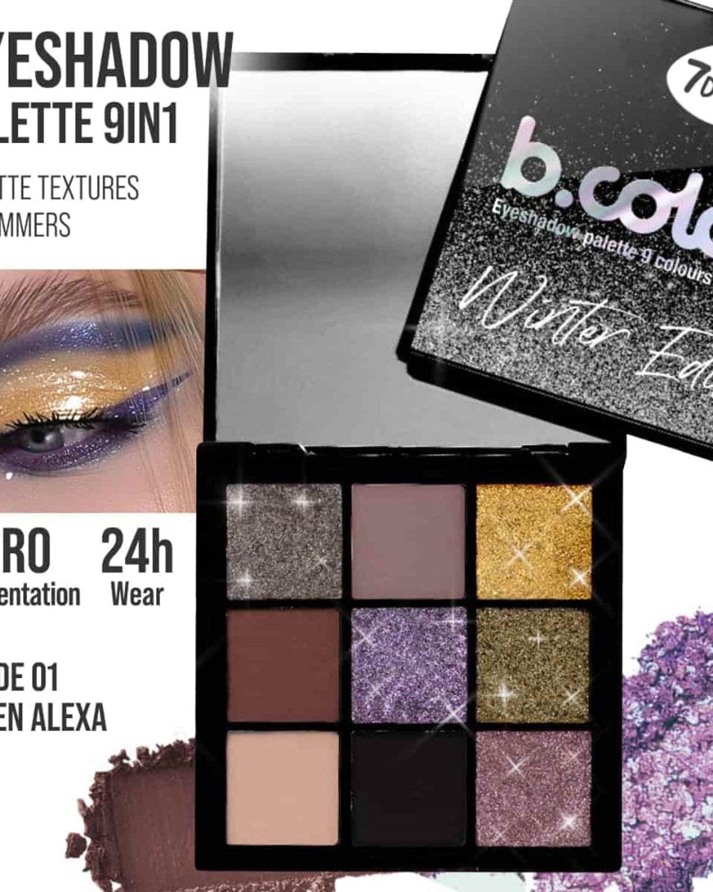 7DAYS B.COLOUR Eyeshadow Palette - 01 Queen Alexa Winter Edition