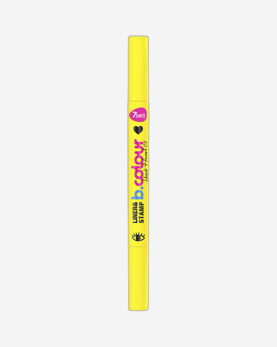 7DAYS CUTE Dual-Ended Eyeliner Pen with Heart Stamp - Waterproof Black Liquid Eyeliner