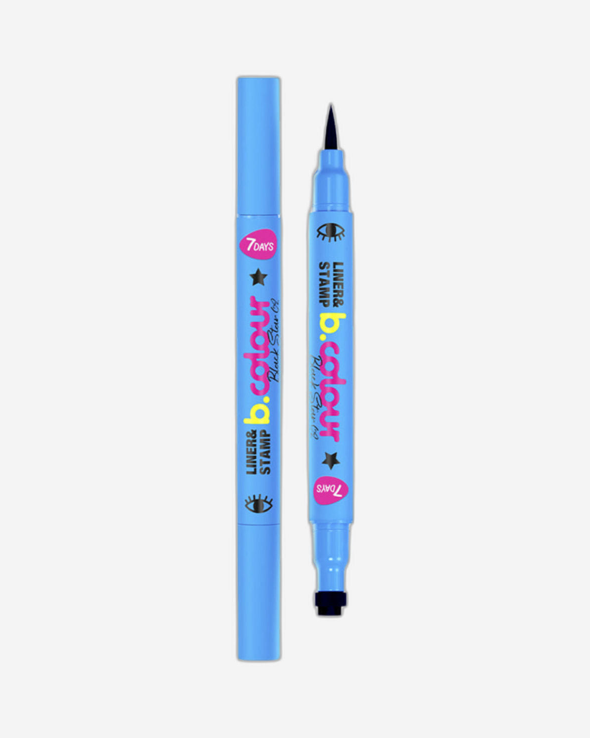 7DAYS CUTE Dual-Ended Eyeliner Pen with Star Stamp - Waterproof Black Liquid Eyeliner Marker
