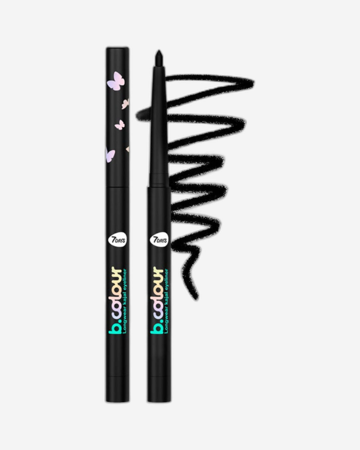 7DAYS B.COLOUR 3-in-1 Waterproof Eyeliner Pencil - Black Kajal 07