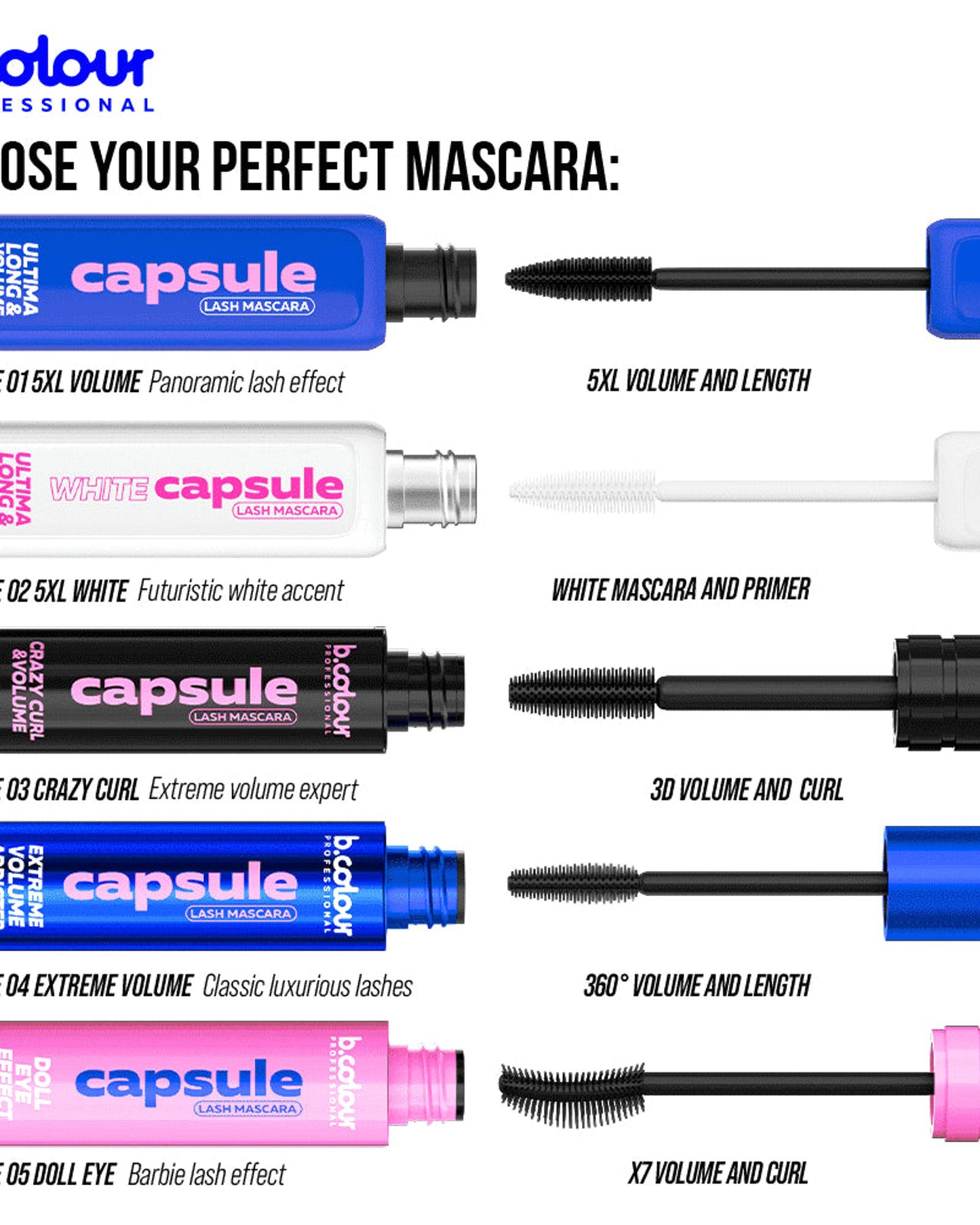 B.COLOUR PROFESSIONAL 5XL Volume Black Mascara