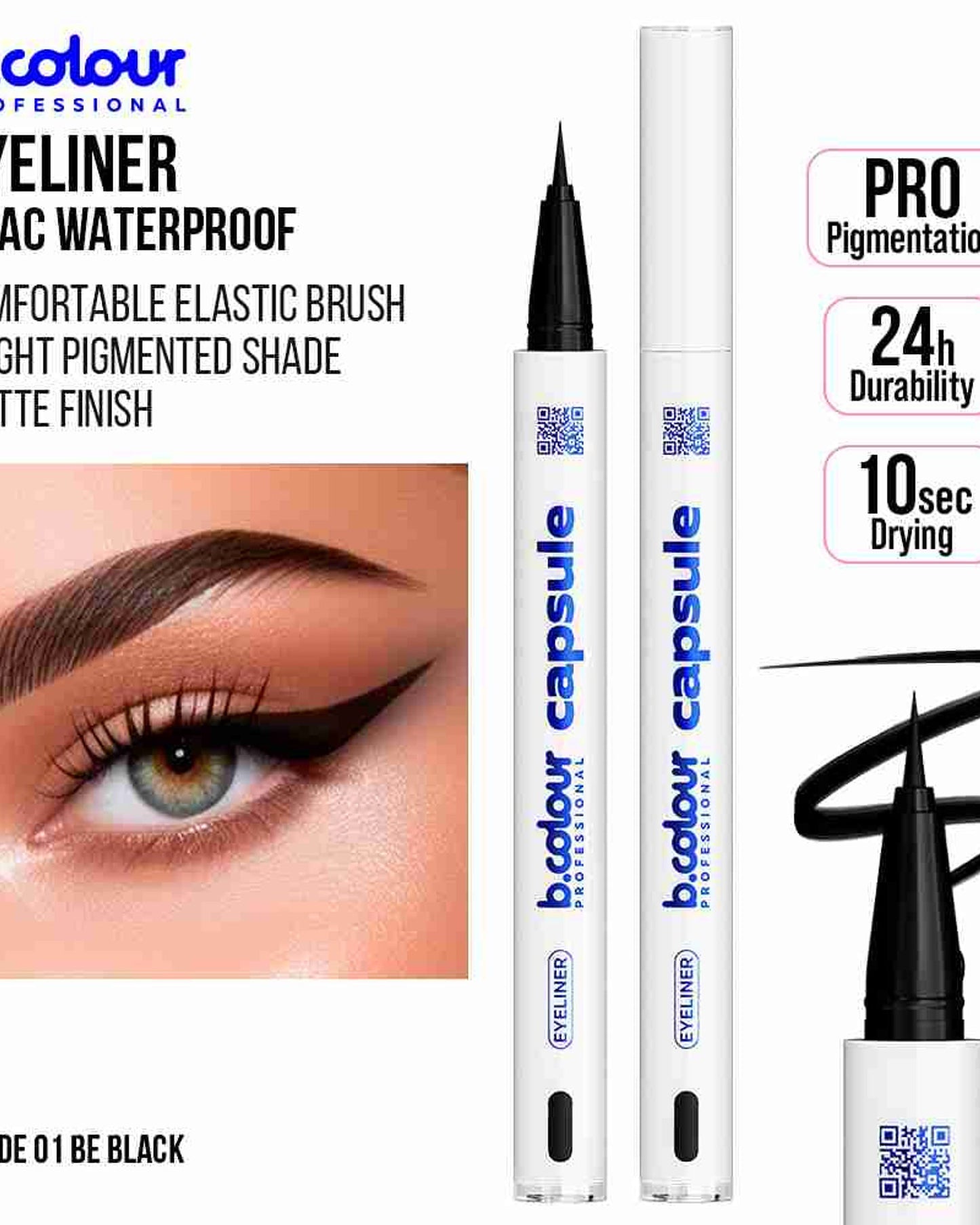B.COLOUR PROFESSIONAL Waterproof Liquid Eyeliner 01 Be Black