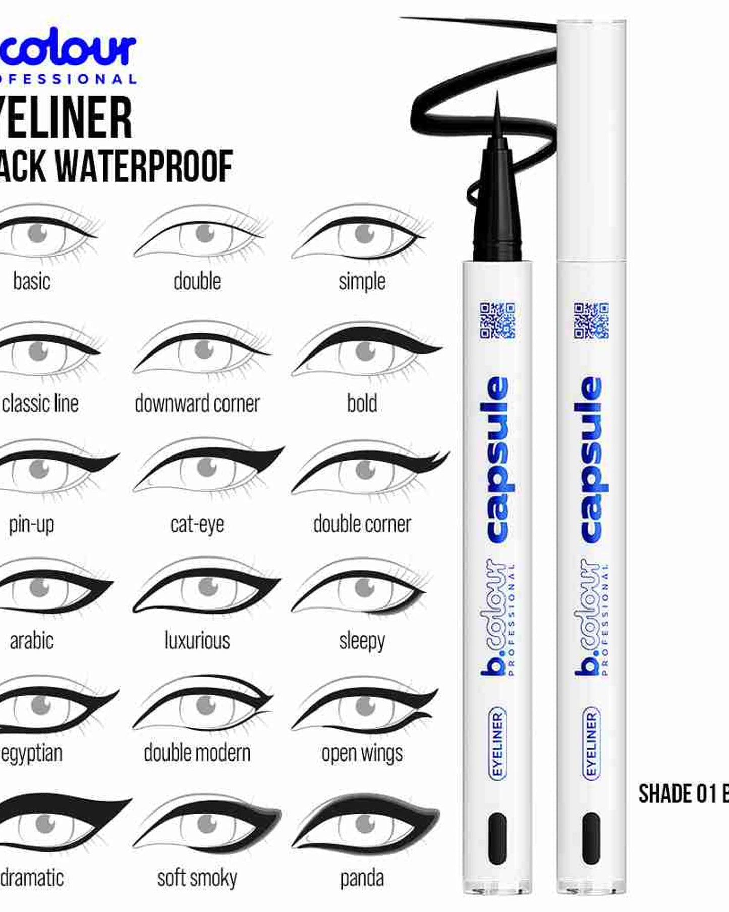 B.COLOUR PROFESSIONAL Waterproof Liquid Eyeliner 01 Be Black