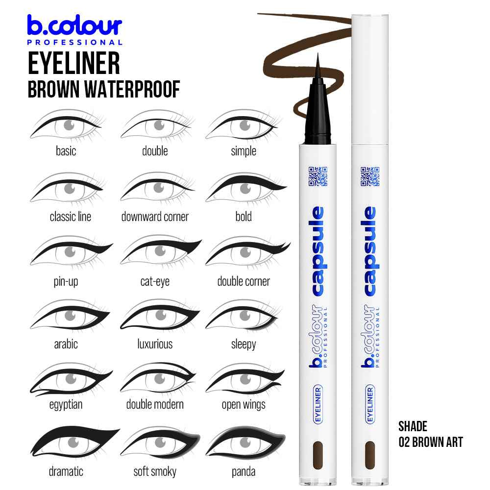 B.COLOUR PROFESSIONAL Waterproof Brown Liquid Eyeliner 02 Brown Art