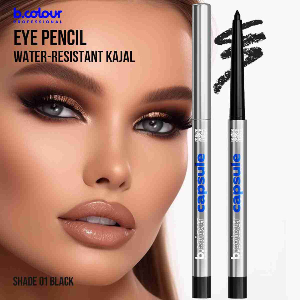 B.COLOUR PROFESSIONAL 01 Black Waterproof Kajal Eyeliner Pencil