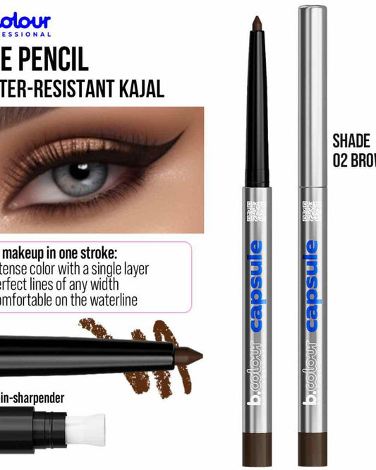 B.COLOUR PROFESSIONAL 02 Brown Waterproof Kajal Eyeliner Pencil