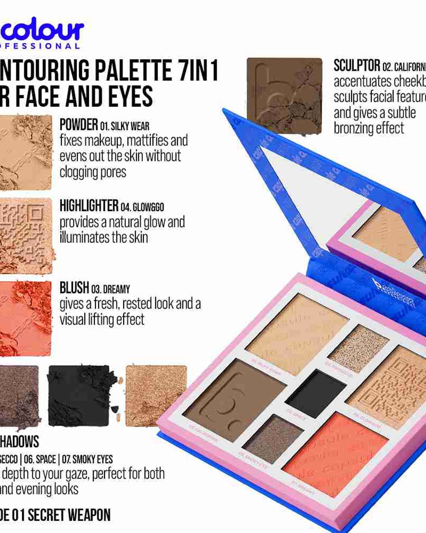 B.COLOUR PROFESSIONAL Secret Weapon 7-in-1 Face Palette