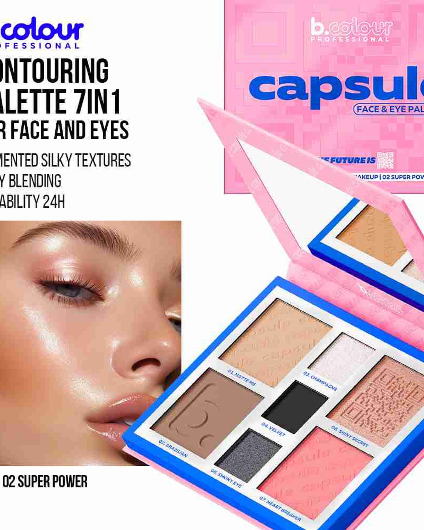 B.COLOUR PROFESSIONAL Super Power 7-in-1 Face Palette