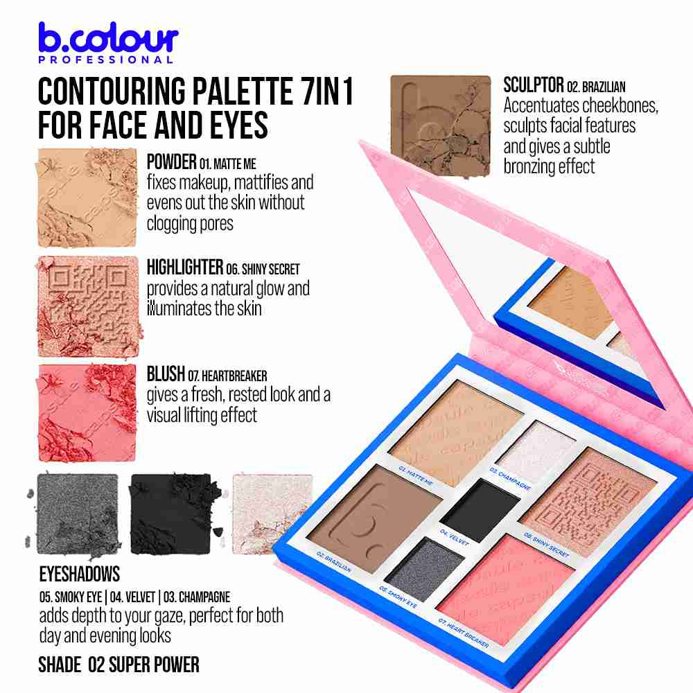 B.COLOUR PROFESSIONAL Super Power 7-in-1 Face Palette
