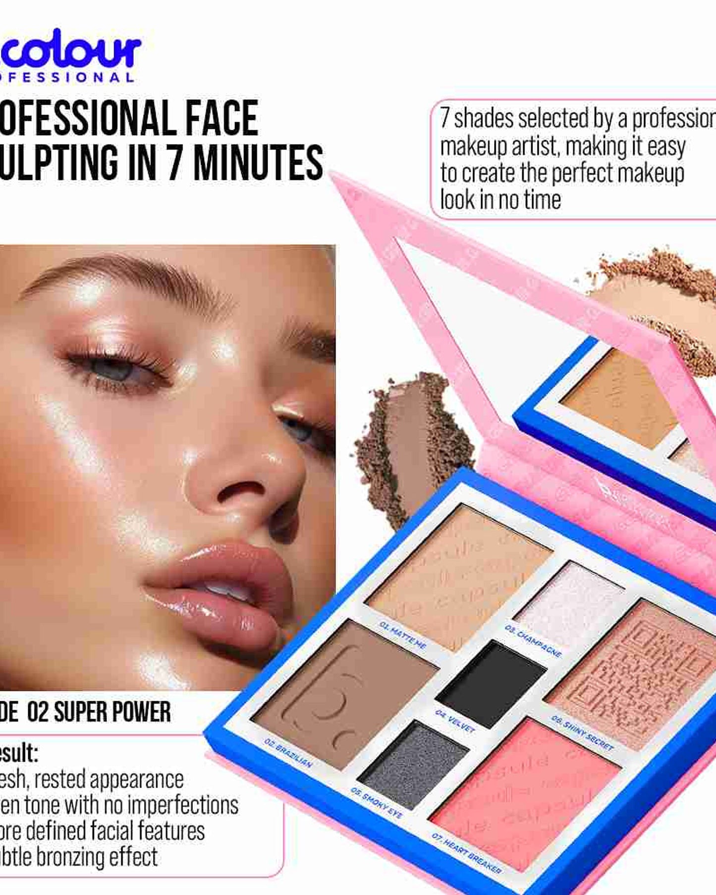 B.COLOUR PROFESSIONAL Super Power 7-in-1 Face Palette