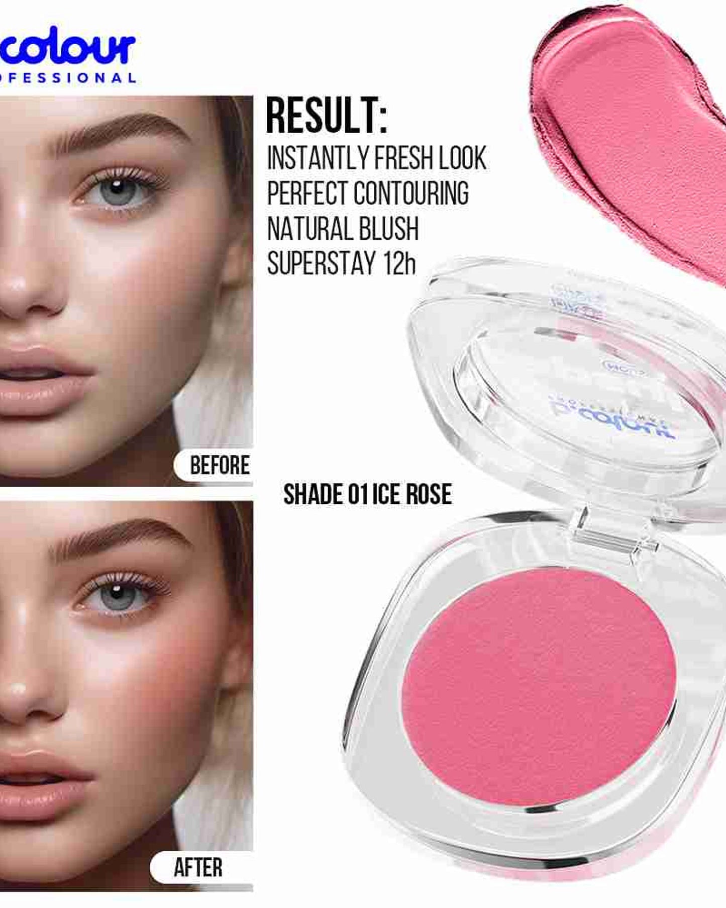 B.COLOUR PROFESSIONAL Cream Blush 01 Ice Rose