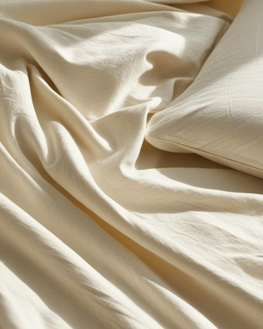 Sleep City "800TC Plain Dyes" Bed Linen in Cream