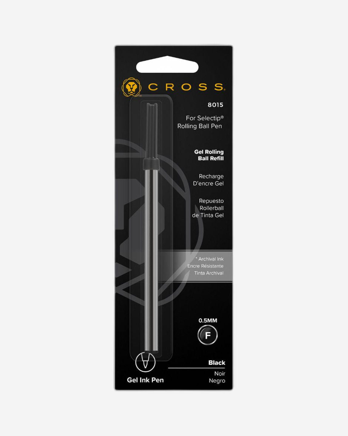 Cross Fine Gel Rollerball Refill - Black - Single Pack (0.5MM) 8015