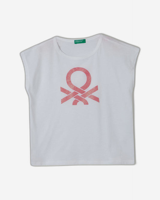 T-shirt with glitter print logo