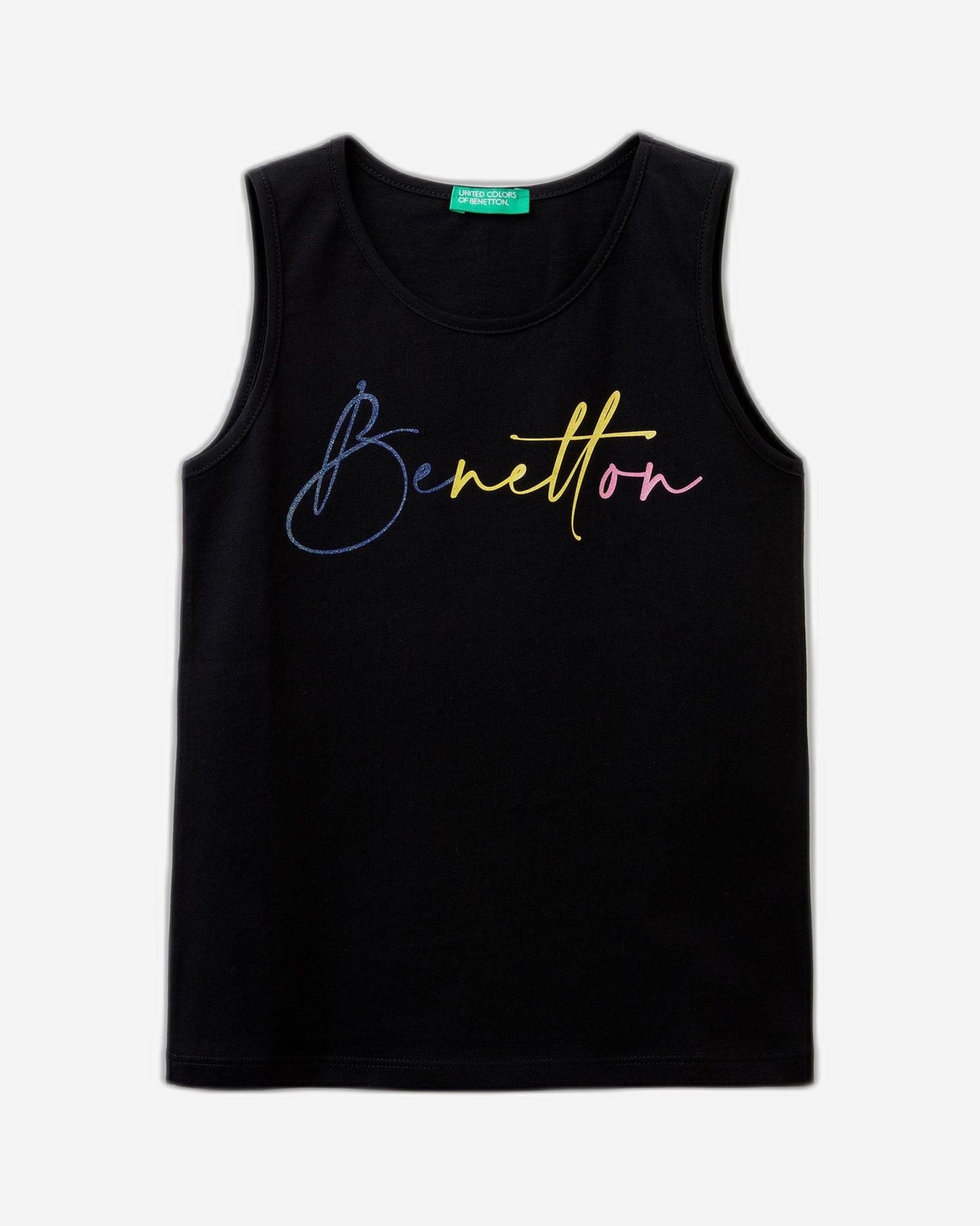 Tank top with glittery logo print