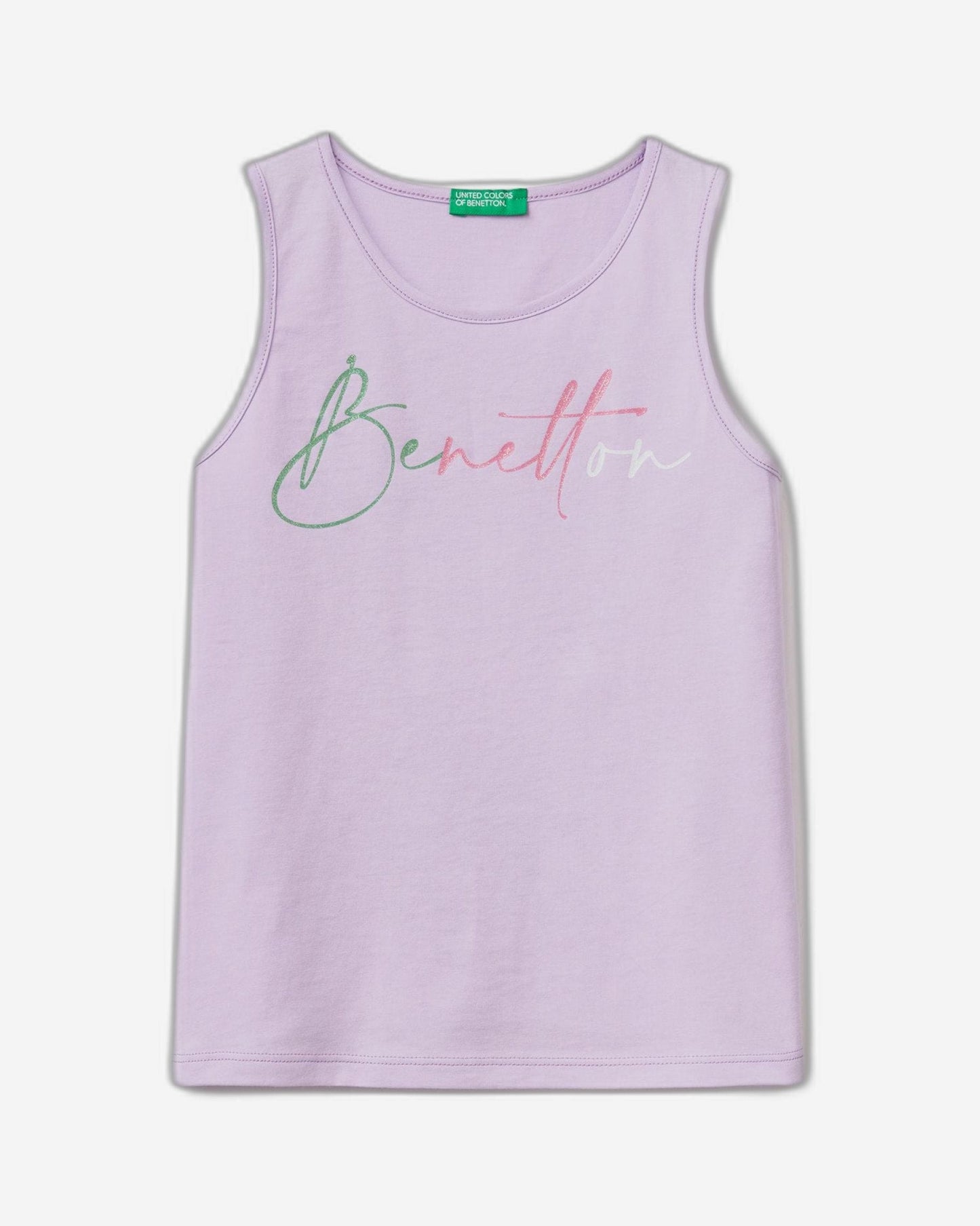 Tank top with glittery logo print