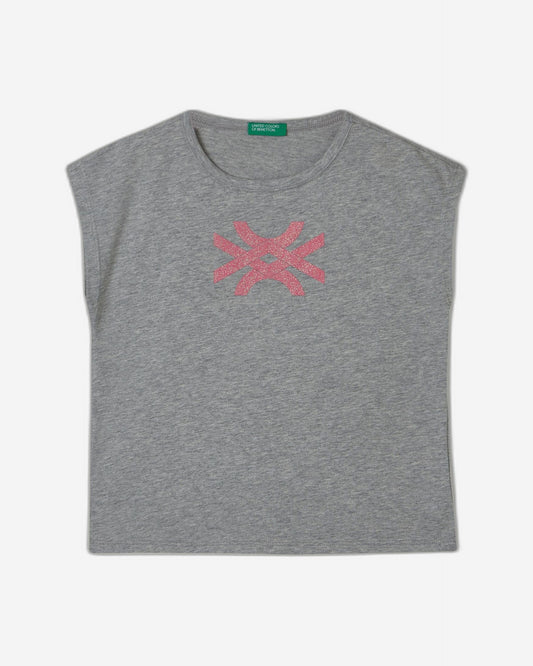 T-shirt with glitter print logo