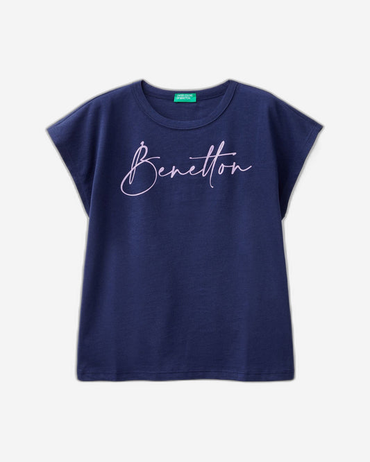 T-shirt with glitter print logo