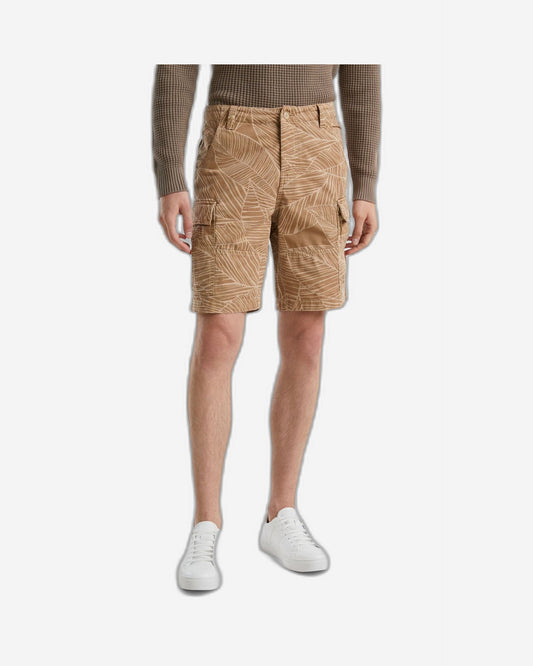 Cargo bermudas with tropical print