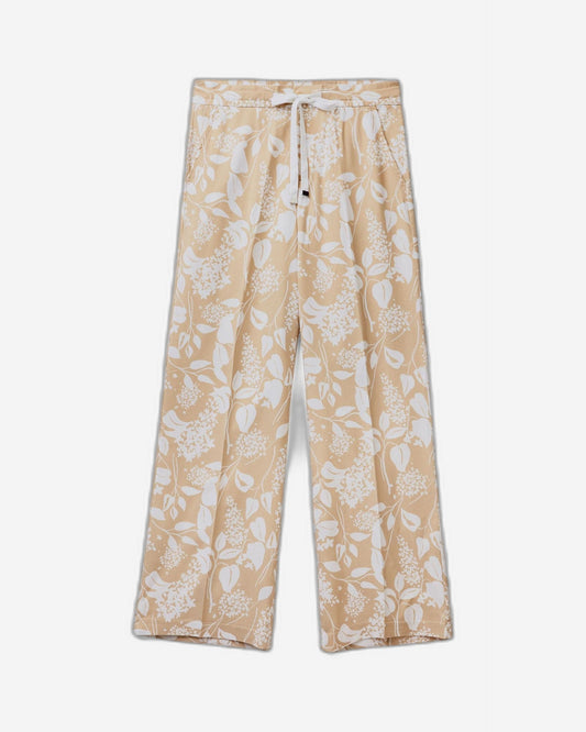 Printed trousers with drawstring