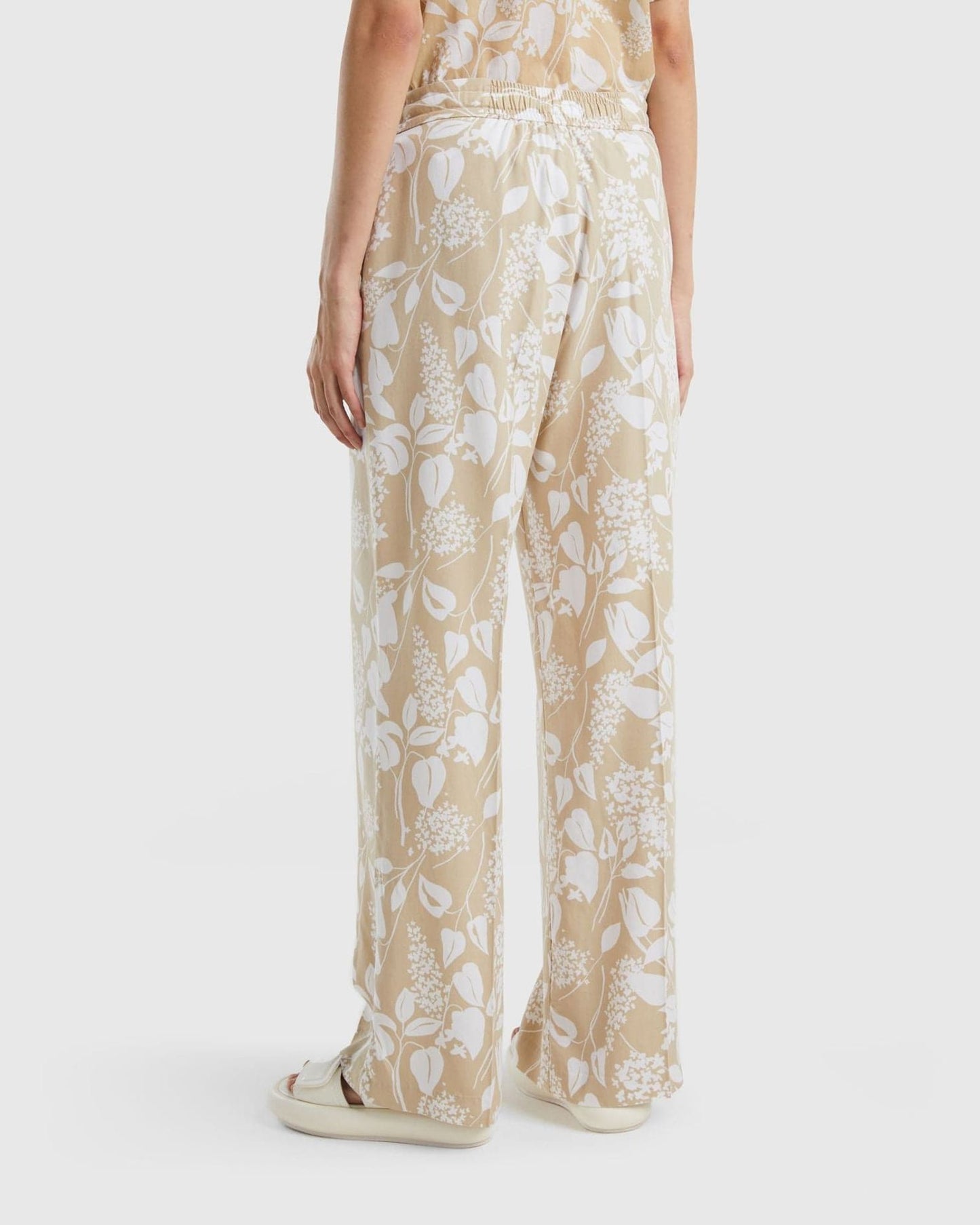 Printed trousers with drawstring