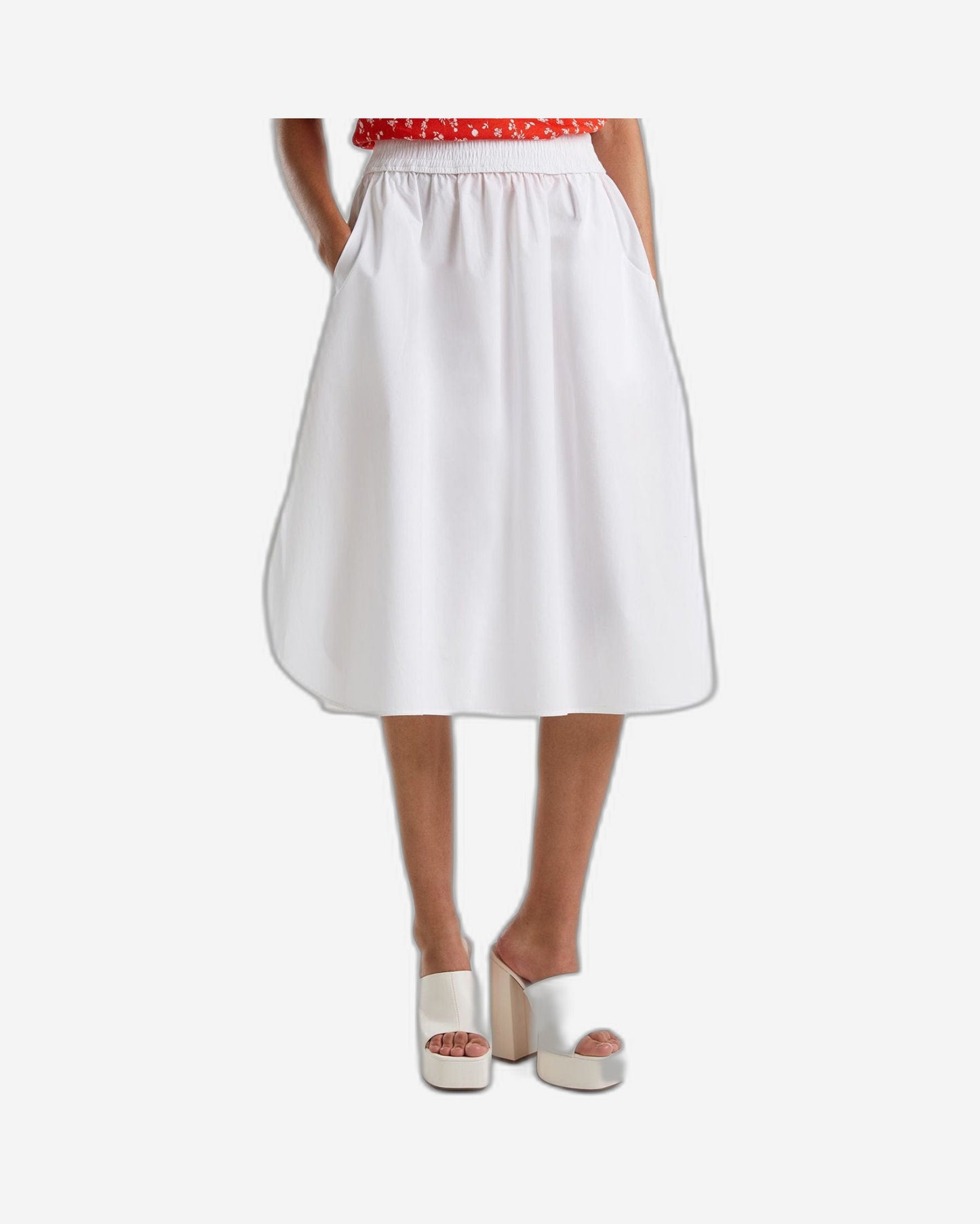 Midi skirt in 100% cotton