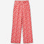 Red palazzo trousers with pear pattern