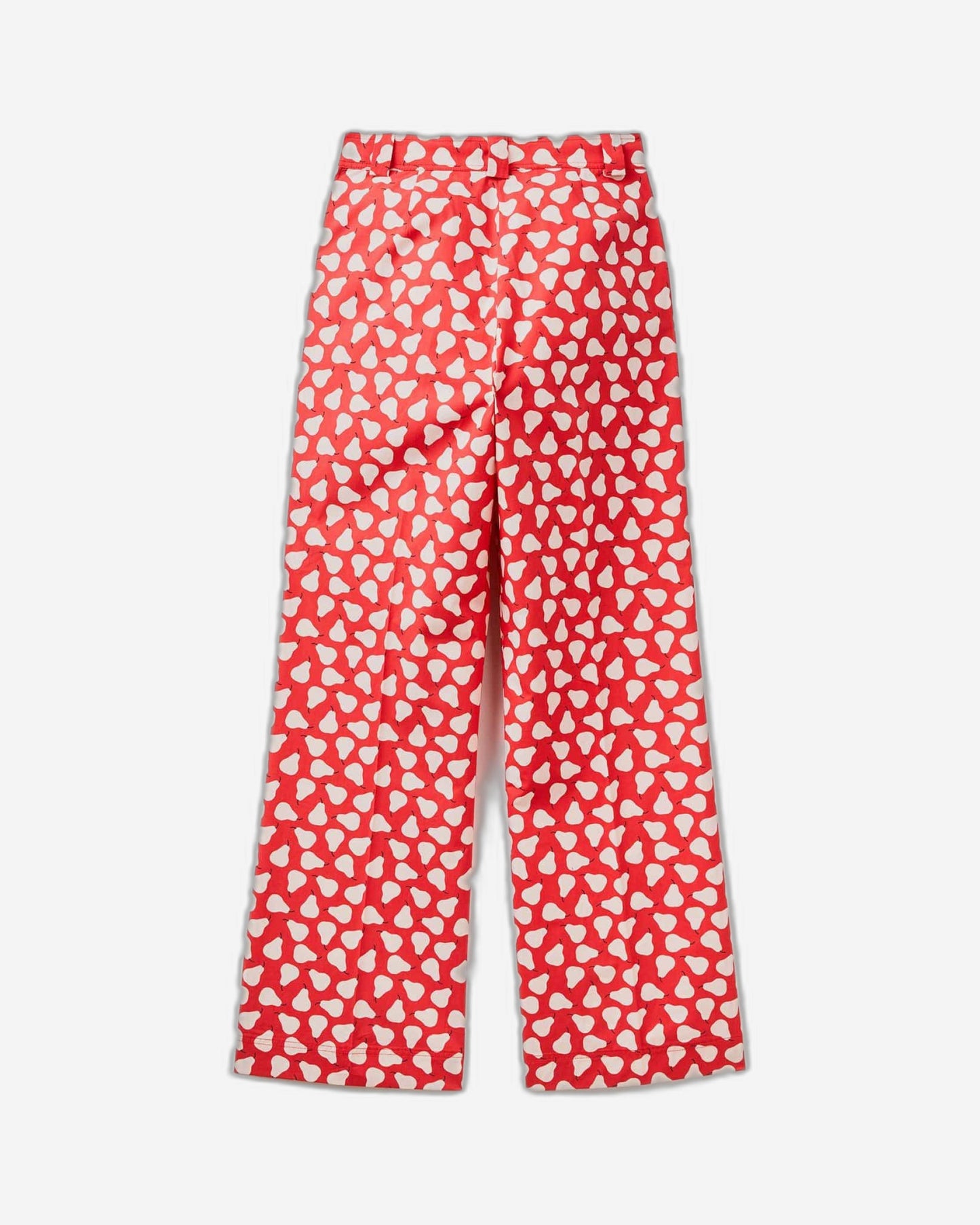 Red palazzo trousers with pear pattern
