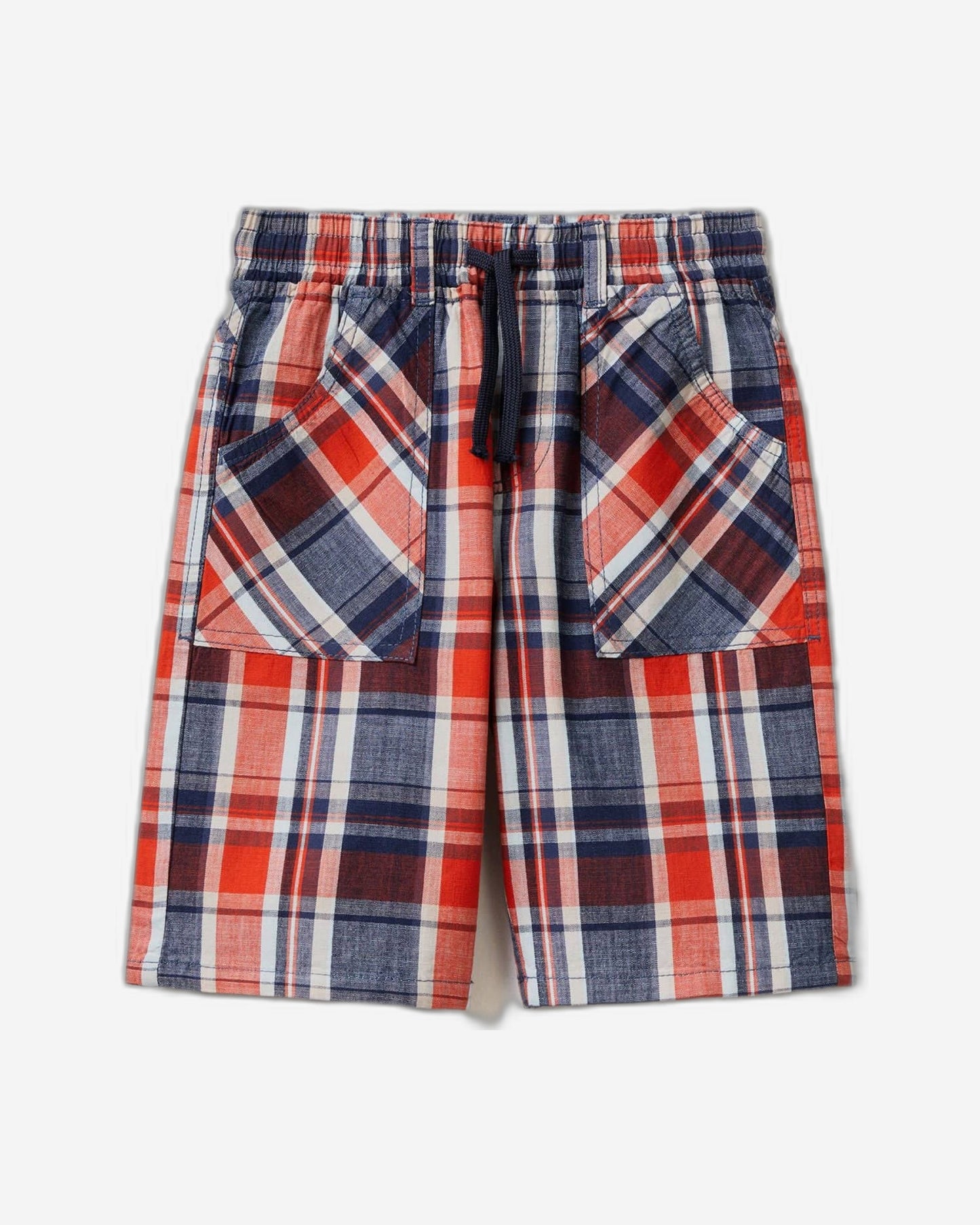 Checked bermudas with drawstring