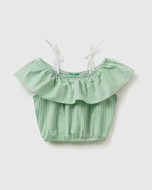 Vichy crop top with ruffles