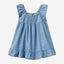 Dress in chambray with flounce
