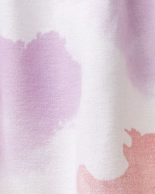 Tie-dye look crop top with rouches