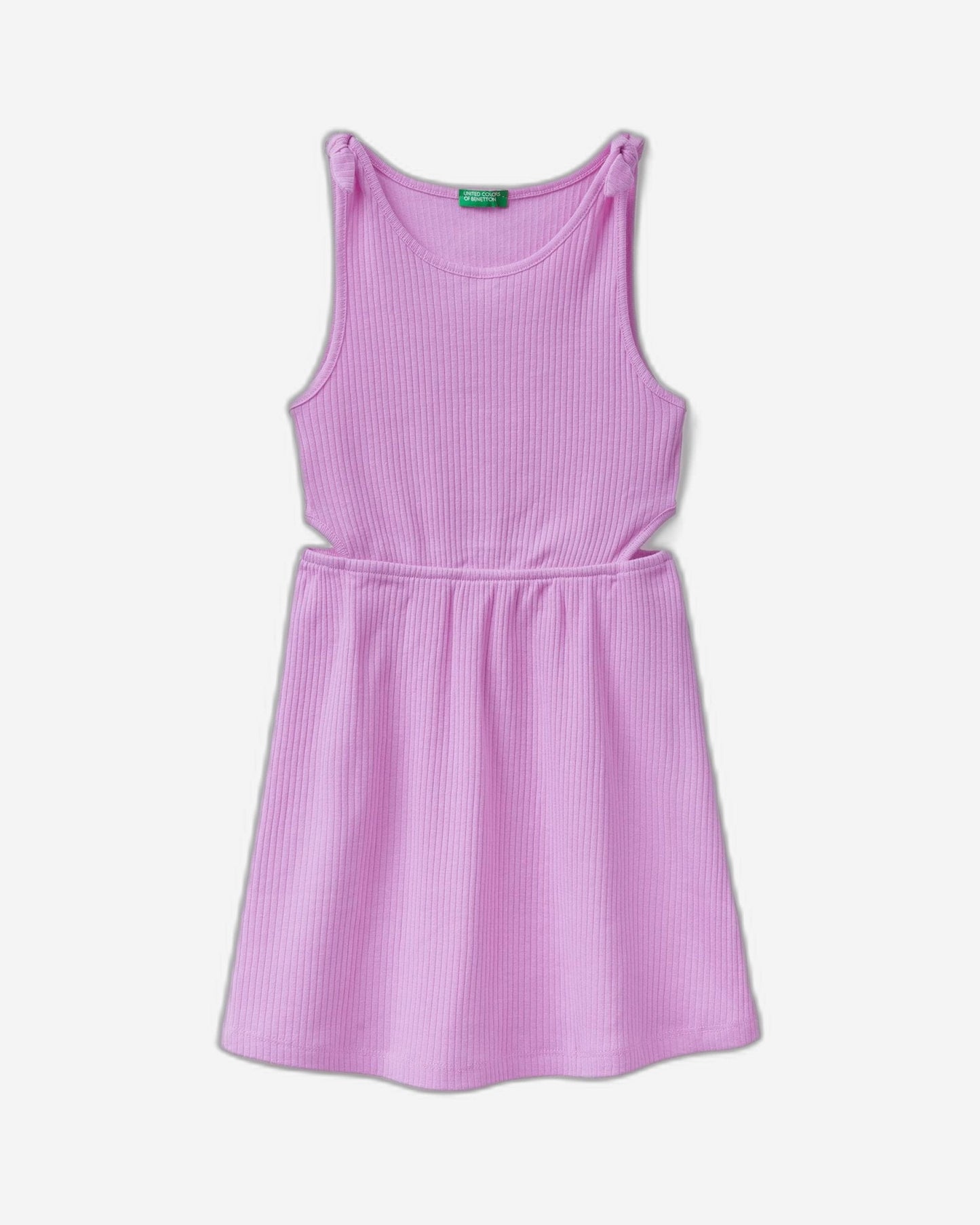 Ribbed dress with shoulder straps