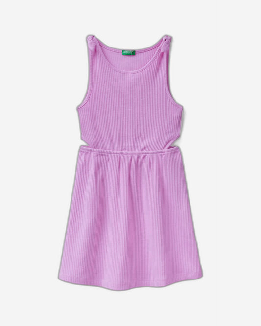 Ribbed dress with shoulder straps