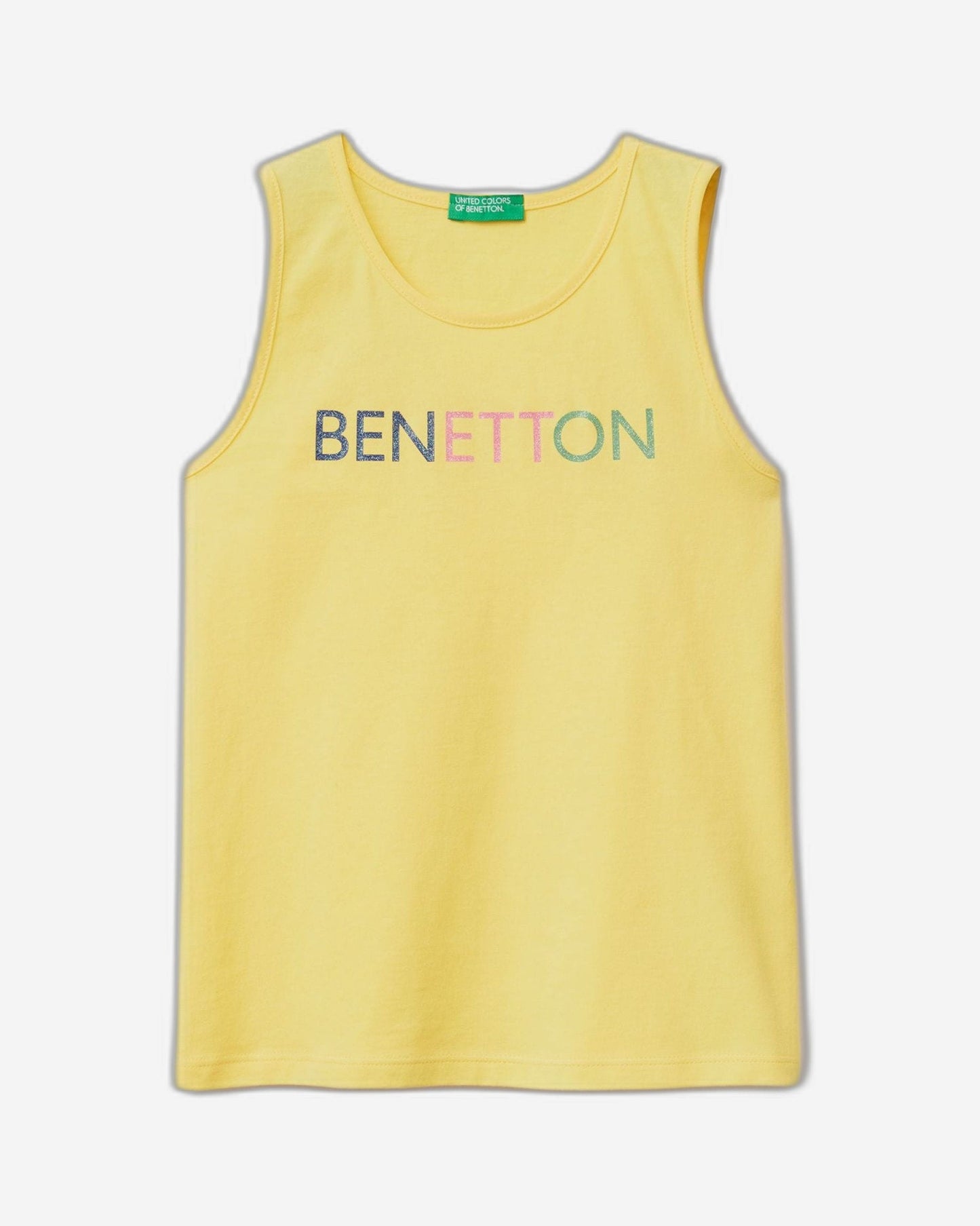 Tank top with glittery logo print
