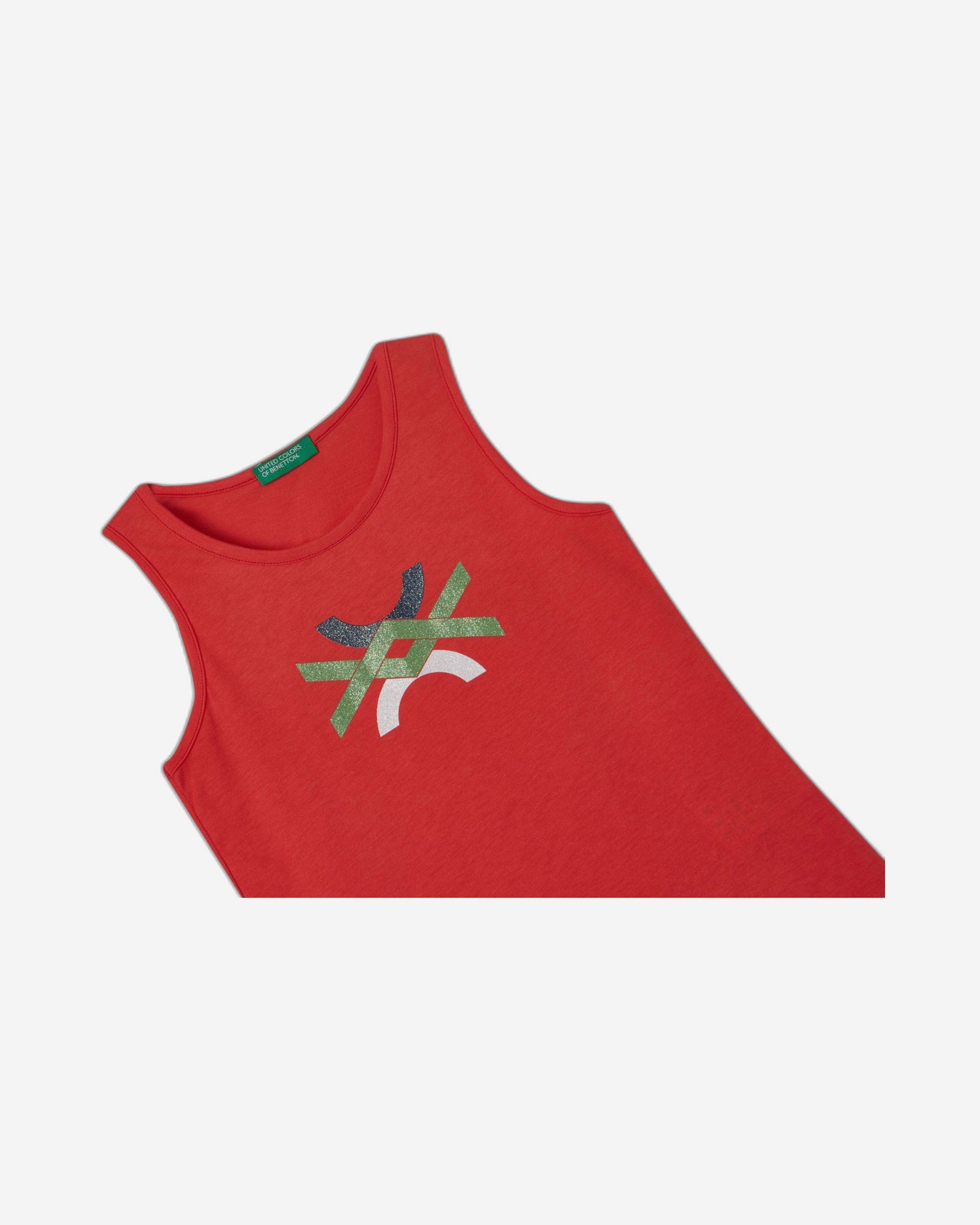 Tank top with glittery logo print
