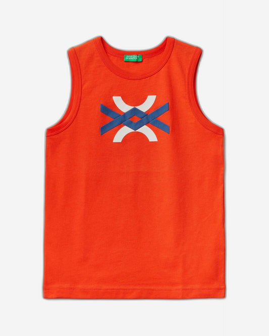 Tank top in 100% organic cotton with logo