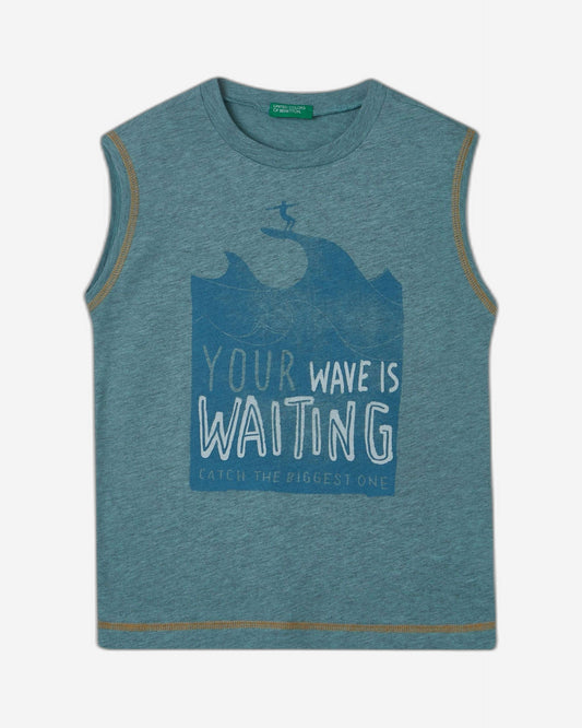 Marl tank top with slogan